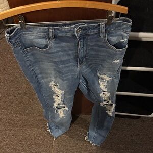 Distressed Blue Jeans